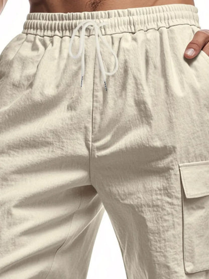 Men's Full Size Drawstring Shorts with Cargo Pockets Plus Size
