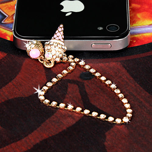 Luxury Crystal Diamond Ice Cream Dust Plug Pendant