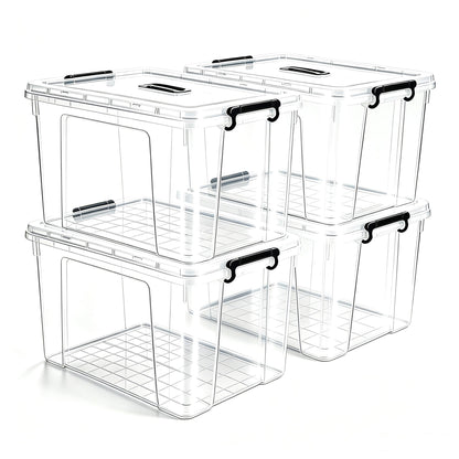 4 Pack 90 QT Plastic Storage Bins with Lids