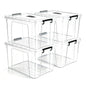4 Pack 90 QT Plastic Storage Bins with Lids