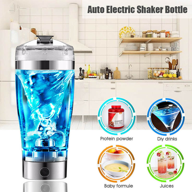 Portable Electric Protein Shaker Bottle | USB Rechargeable Mixer for Shakes, Smoothies & Coffee | BPA-Free Fitness Blender Cup