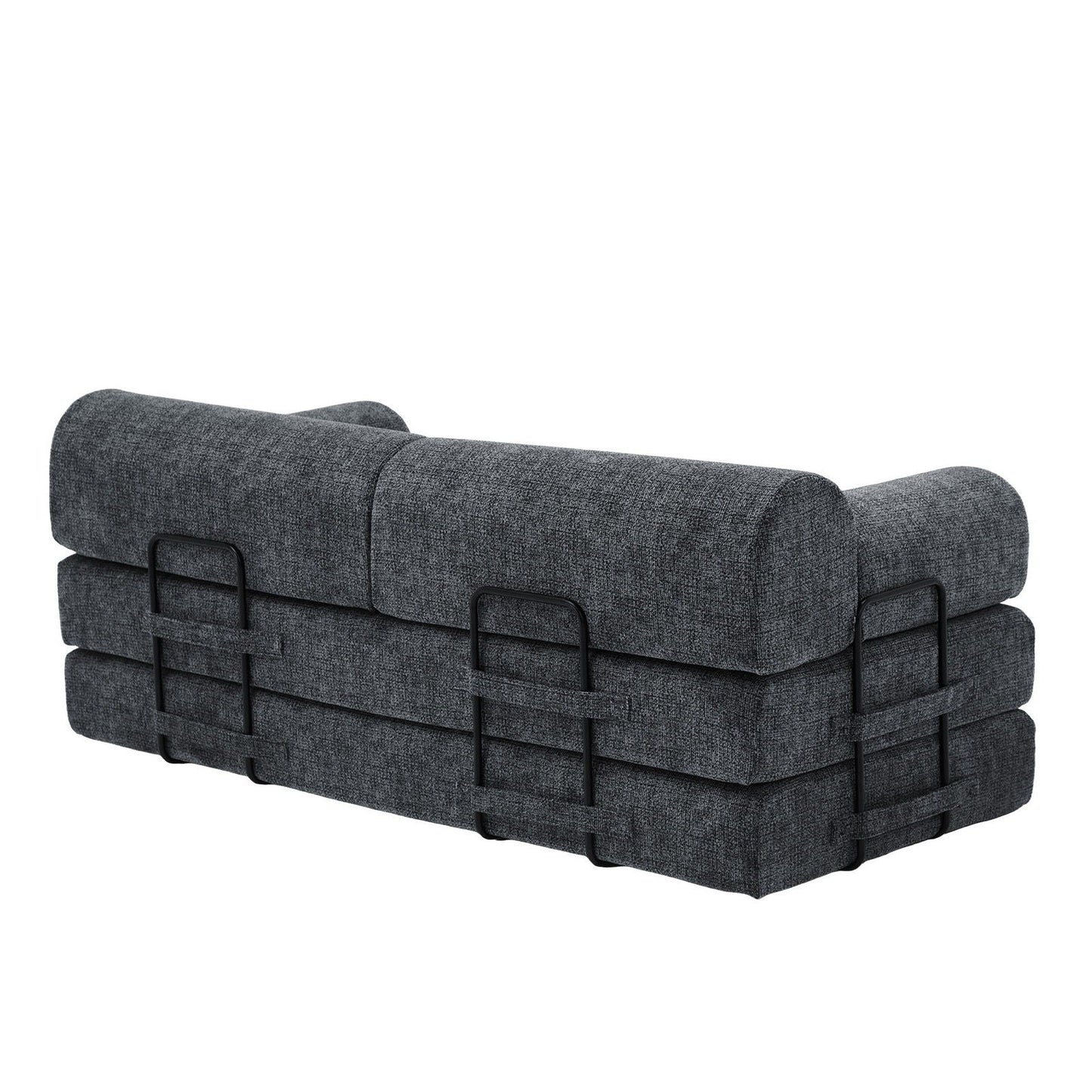 Modern 2 Tone Fabric Convertible Sleeper Sofa Bed