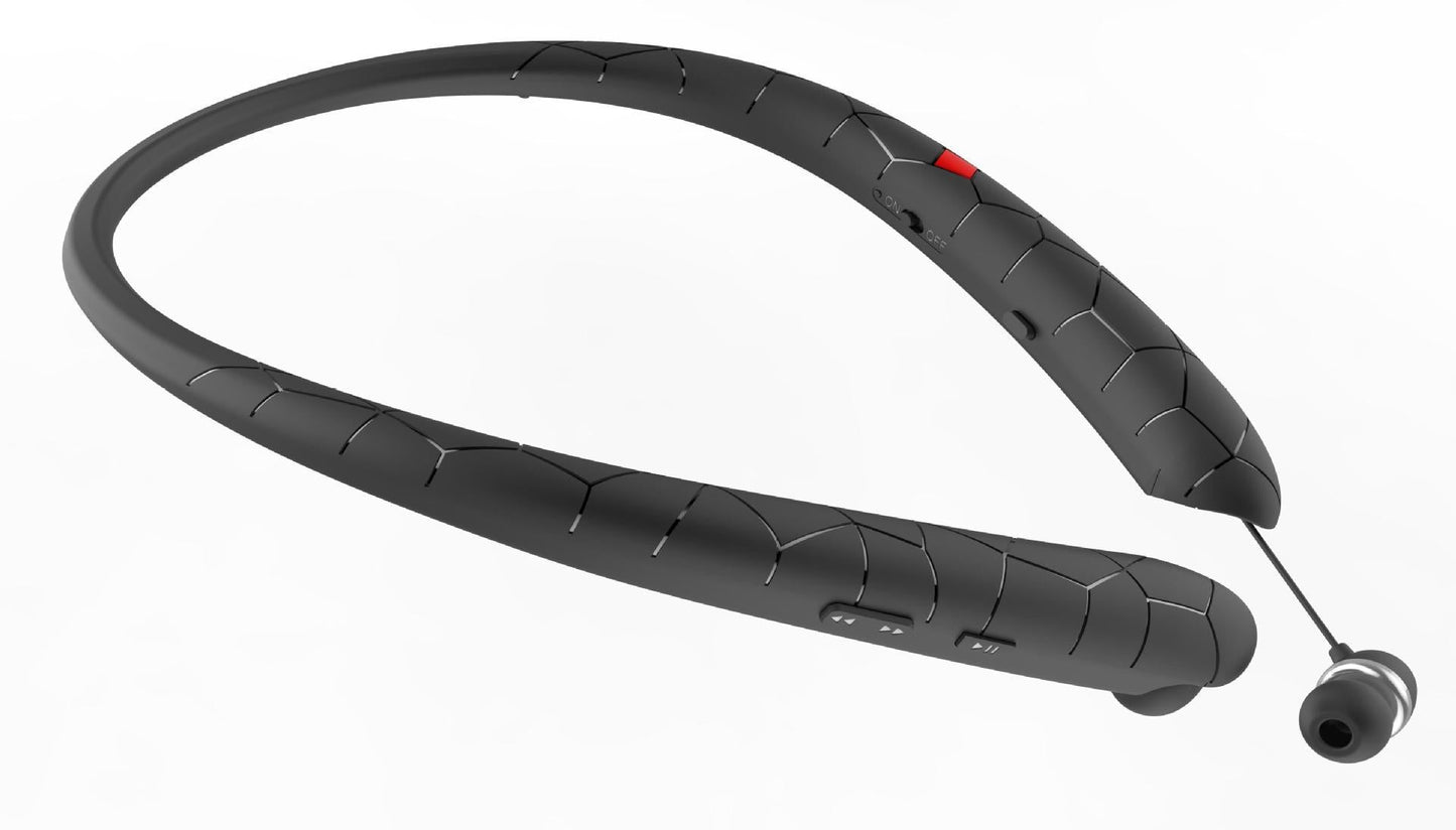 Sports Bluetooth Neckband Headphones with Retractable Wire for Handsfree Calls and Stereo Sound