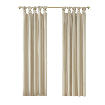 Twist Tab Total Blackout Window Curtain Panel Champagne 50x95