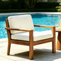 Outdoor Acacia Wood Club Chairs with Cushions