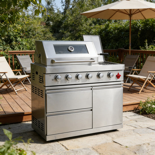 75300 BTU 6 Burners Deluxe Stainless Steel Gas Outdoor Kitchen Barbecue Island Grill