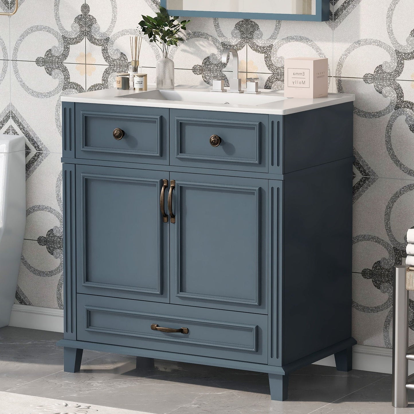 Bathroom Vanity With Sink And Storage Cabinet