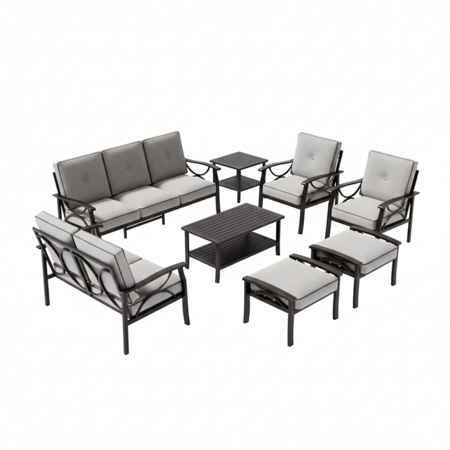 Patio Furniture Set with Coffee Table and Cushions for Backyard