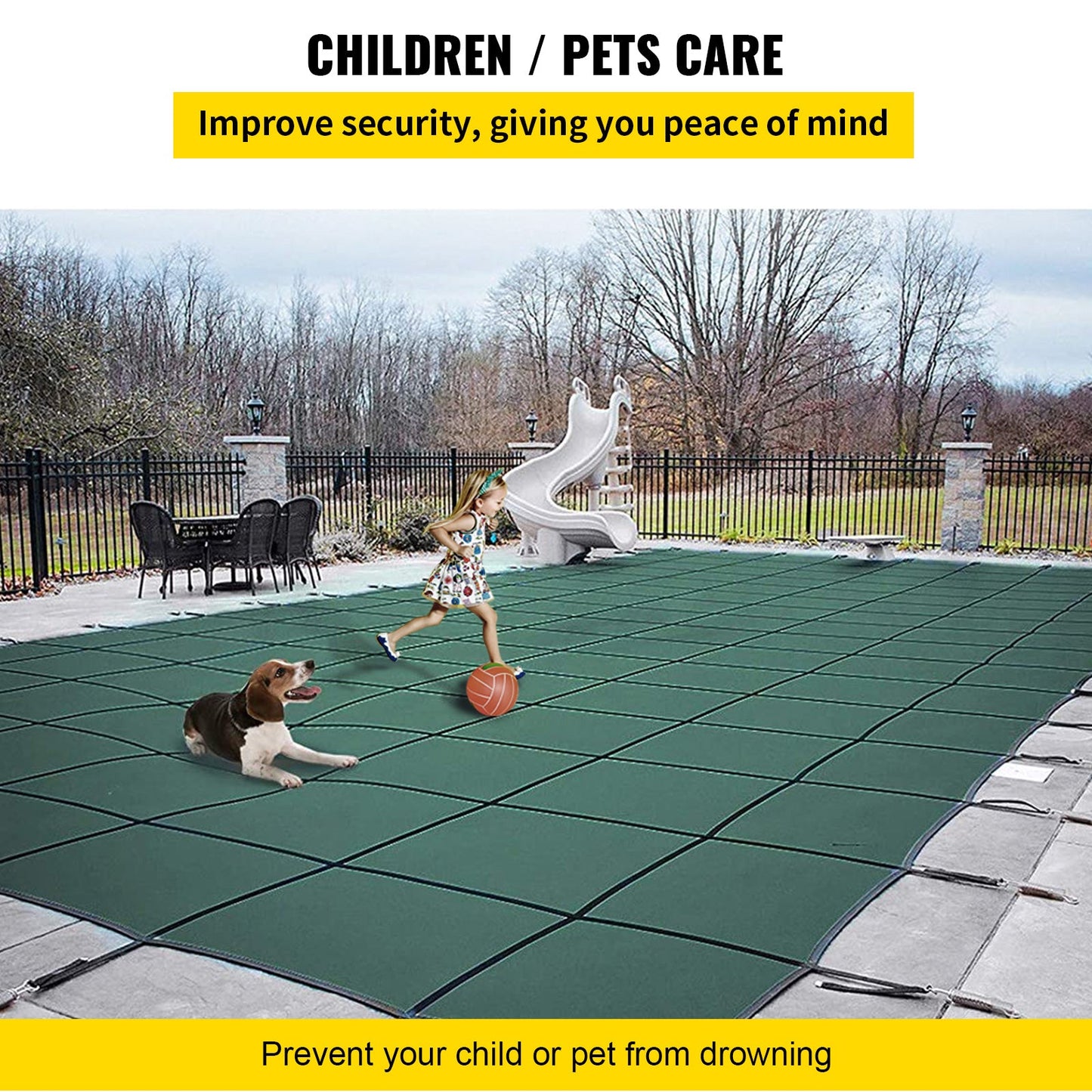 Pool Safety Cover Fits 20x40ft Rectangle Inground Safety Pool Cover