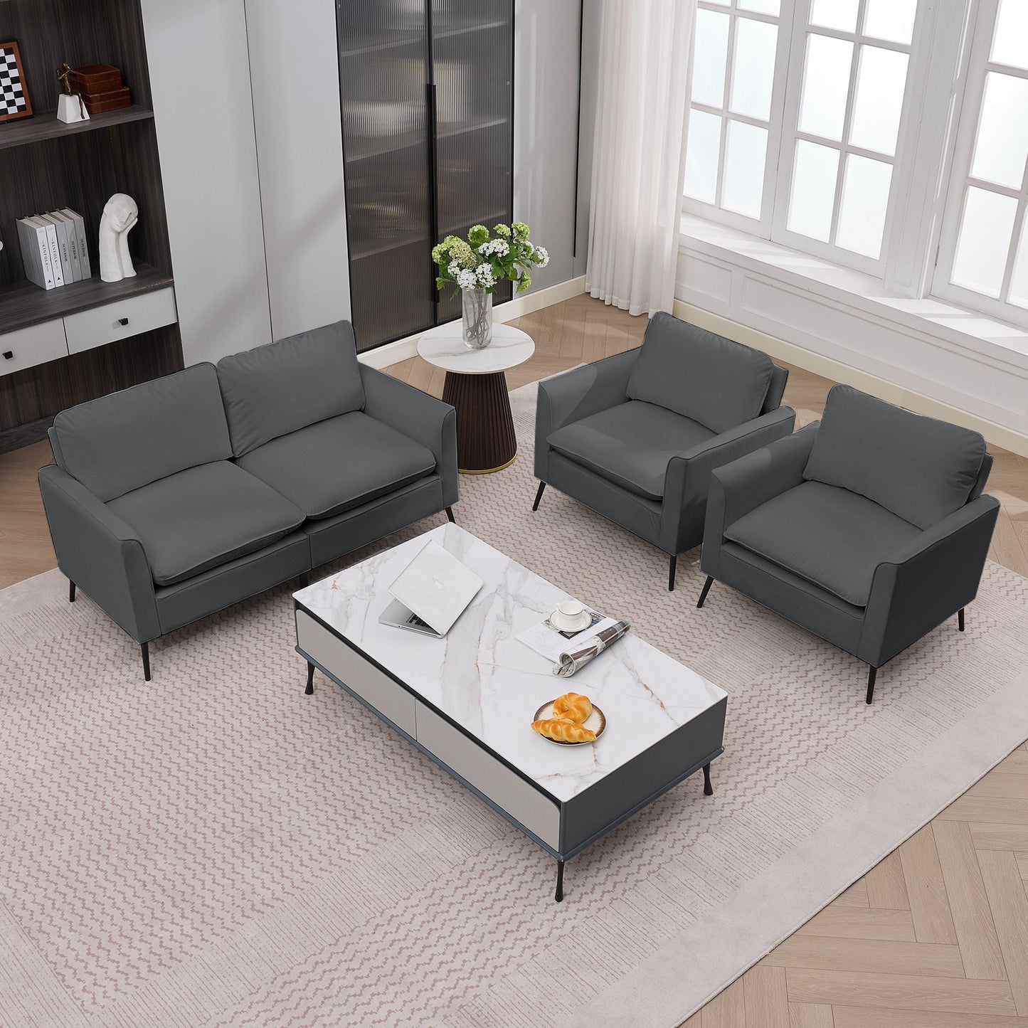 Upholstered Loveseat, For Living Room