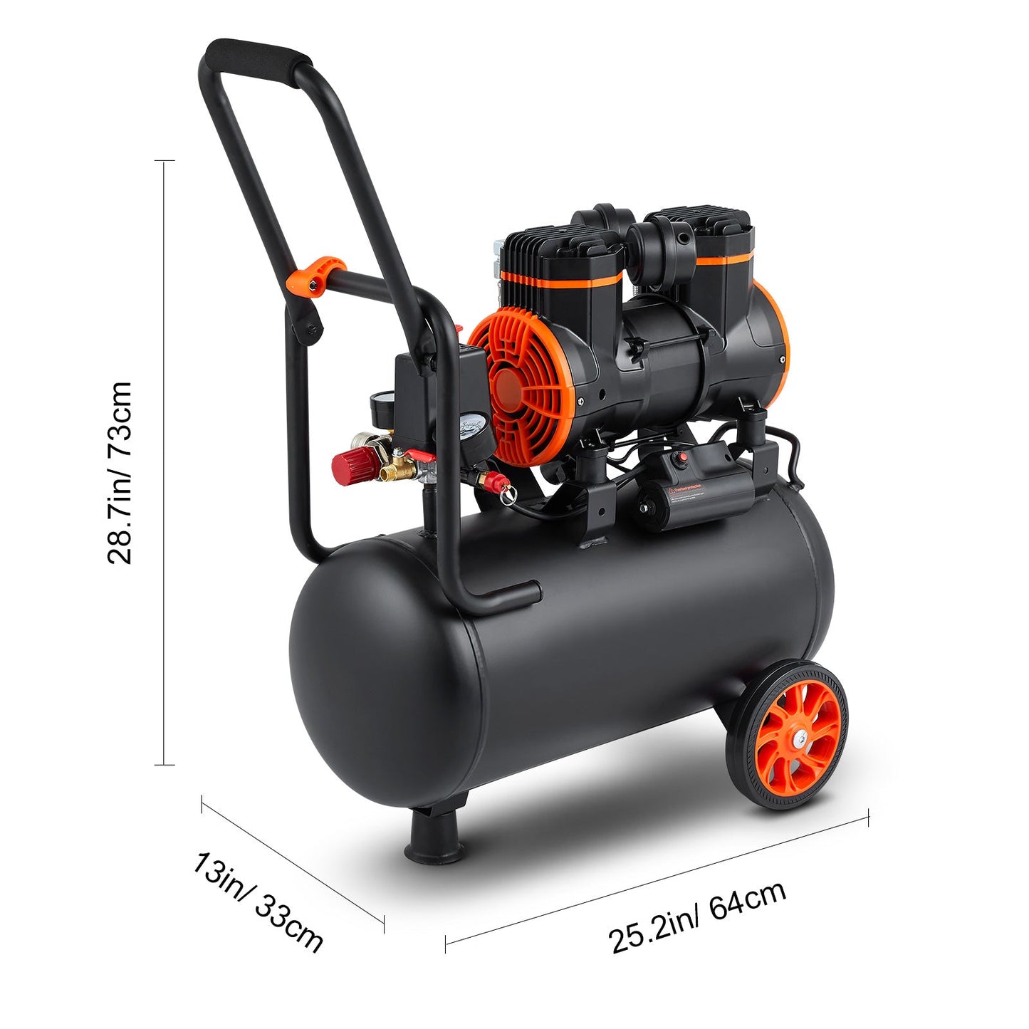 Air Compressor 6.3 Gallon 1450W 3.35 CFM@ 90PSI with Max. 116PSI Pressure