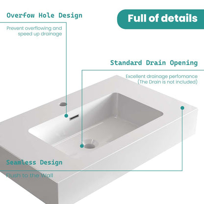 Glossy White Integrated Solid Surface Basin