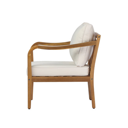 Acacia Wood Patio Furniture Club Chair Set of 2