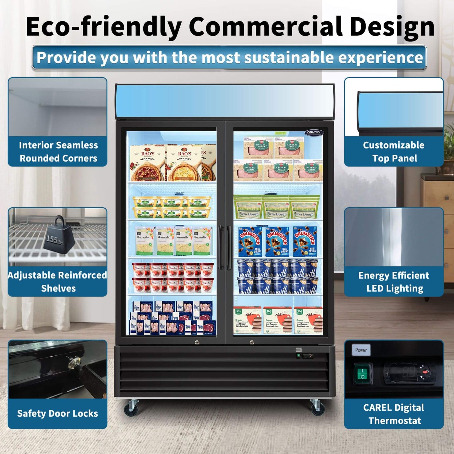 44.7 Cu.Ft Commercial Glass Door Merchandiser Freezer With LED Display (SAK39478)