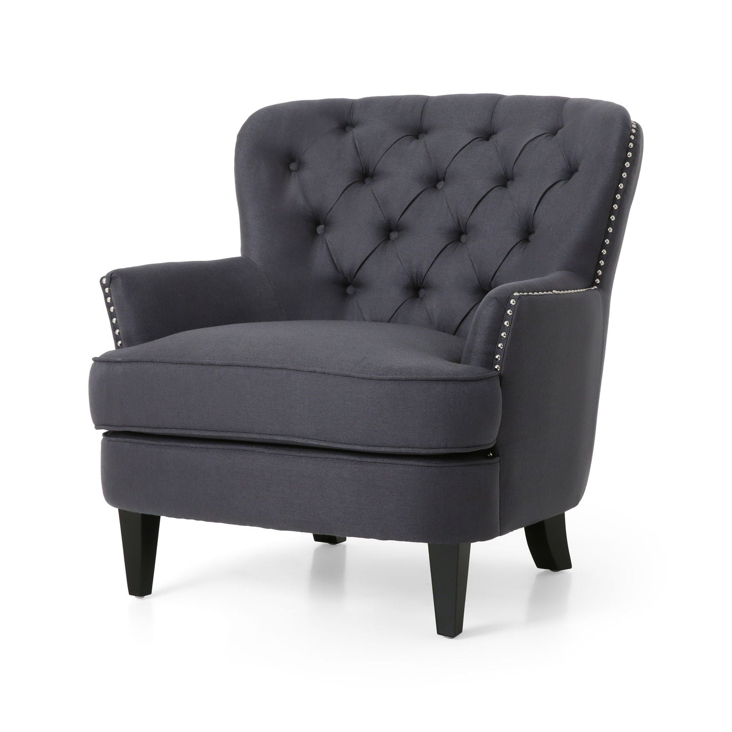 Enchante Living Room Set with Tufted Back Club Chair and Ottoman