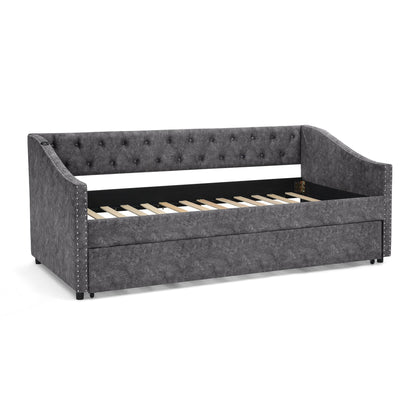 Upholstered Daybed With USB Charging & Pull Out Bed