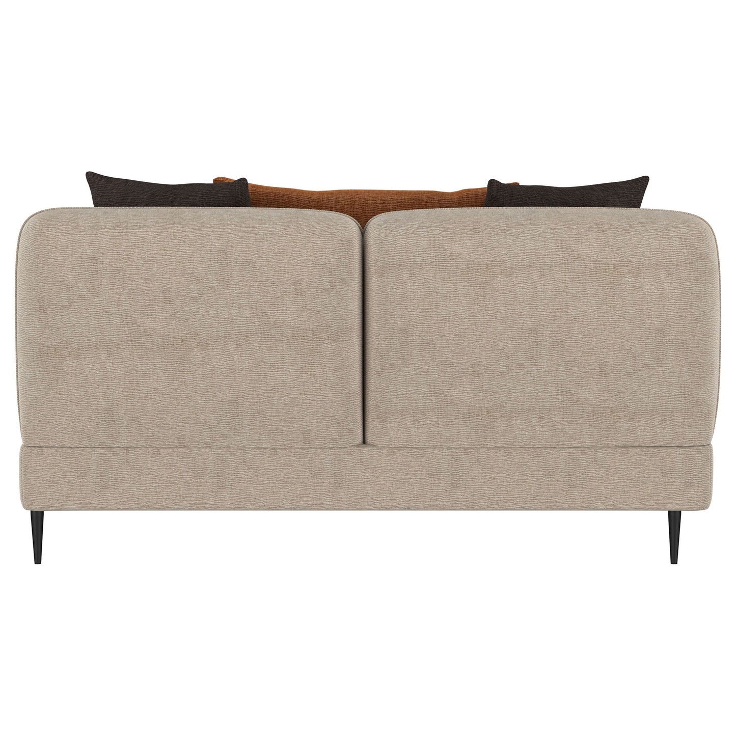 Repley - Upholstered Sculpted Track Arm Loveseat - Beige