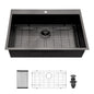Drop In Kitchen Sink, 16 Gauge Stainless Steel, Topmount