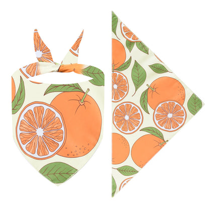 Cross-border New Cartoon Cute Pet Triangle Fresh Fruit Polyester Printed Cat And Dog Saliva Towel Scarf Wholesale