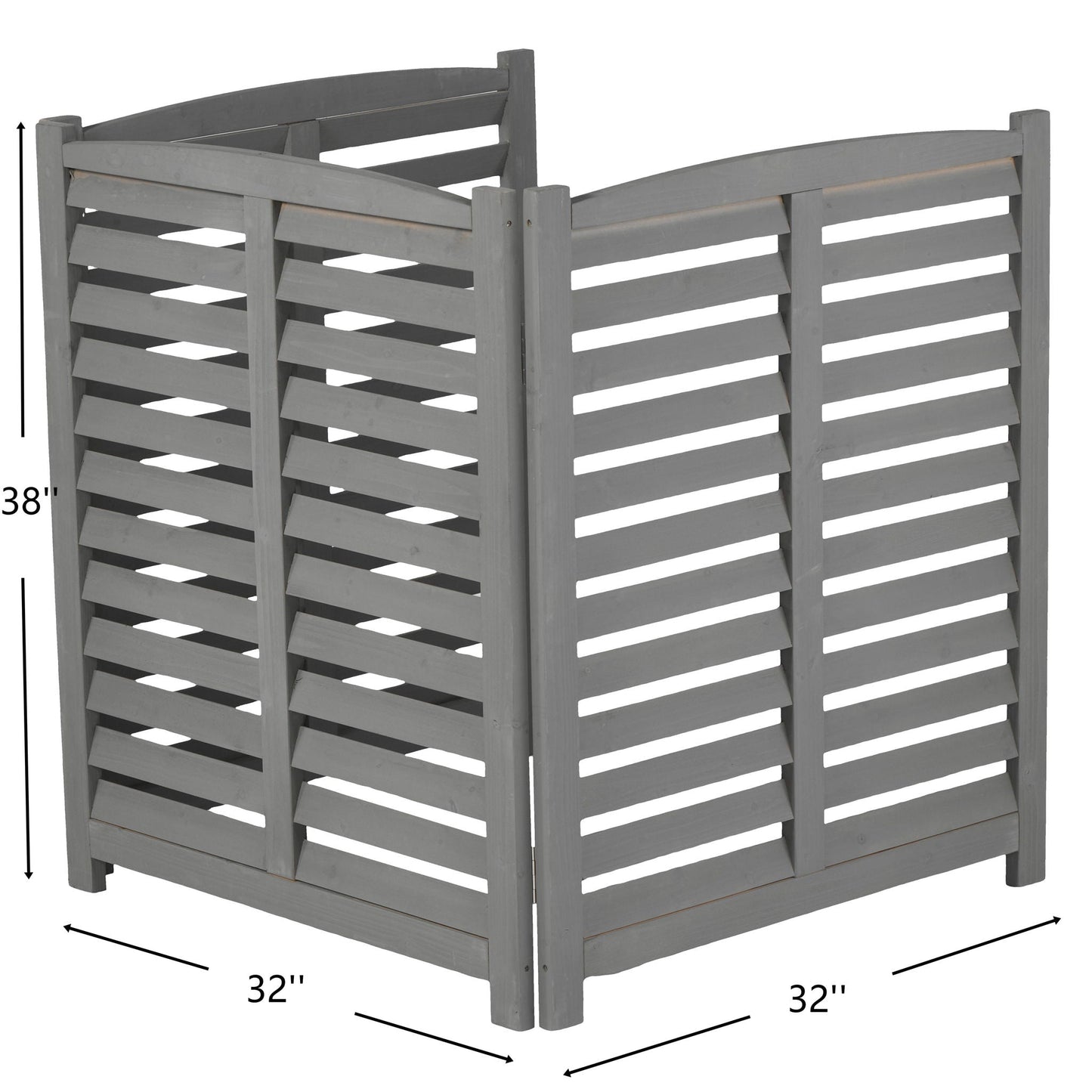 3 Panel Outdoor Wooden Air Conditioner Fence