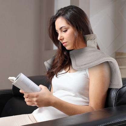 22.4x16.3in Large Weighted Heating Pad for Neck and Shoulders Electric Fast Heating Mat Neck Wrap Cushion Pain Relief with 6 Temperature Settings 4 Ti