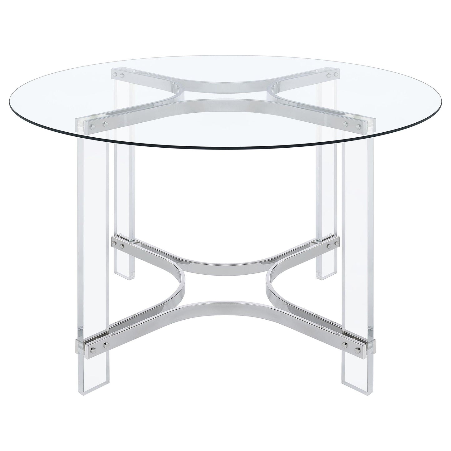 Uptown - 5 Piece Round Dining Set - Chrome