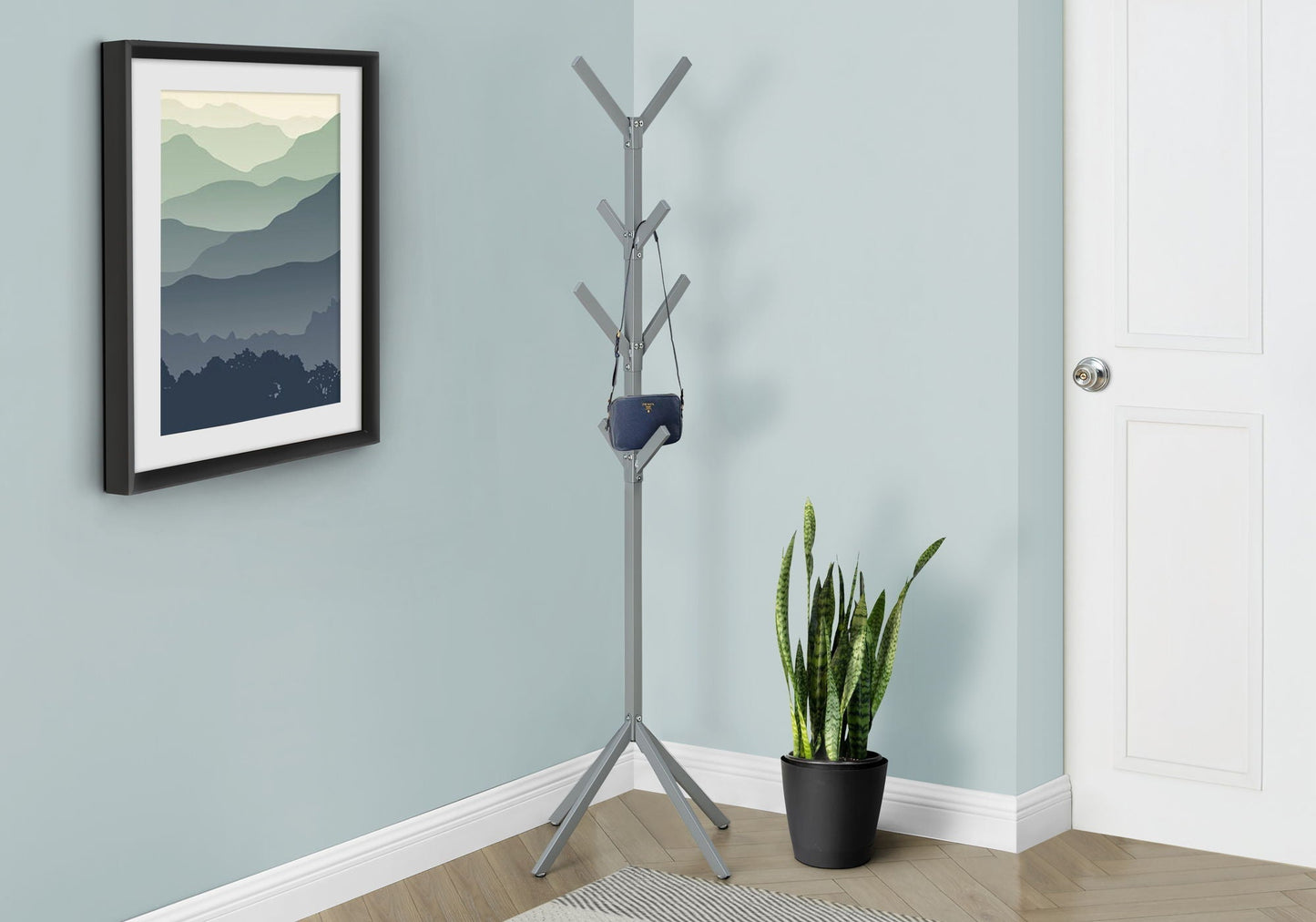 Coat Rack, Hall Tree, Freestanding, 8 Hooks, Entryway, Contemporary & Modern