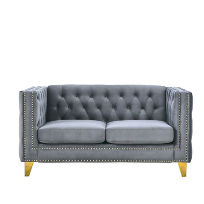 Modern Sofa With Button Tufting, Upholstered Couch For Living Room