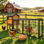 Large Brown and Black Wooden Chicken Coop