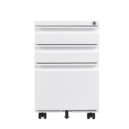 Contemporary 3 Drawer Mobile Filing Cabinet With Lock, Metal Office Storage For Legal / Letter Size