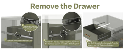 6-Drawer Double Dresser in Olive