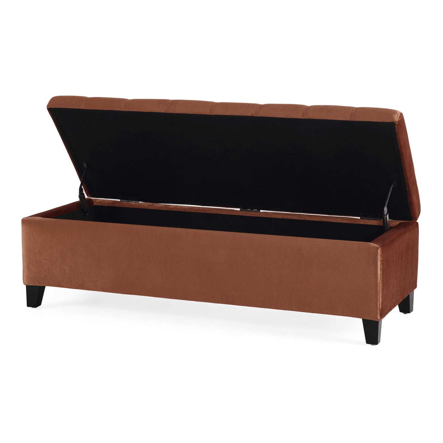 Wendover Elegant Tufted Storage Bench With Lift-Up Top And Birch Wood Legs