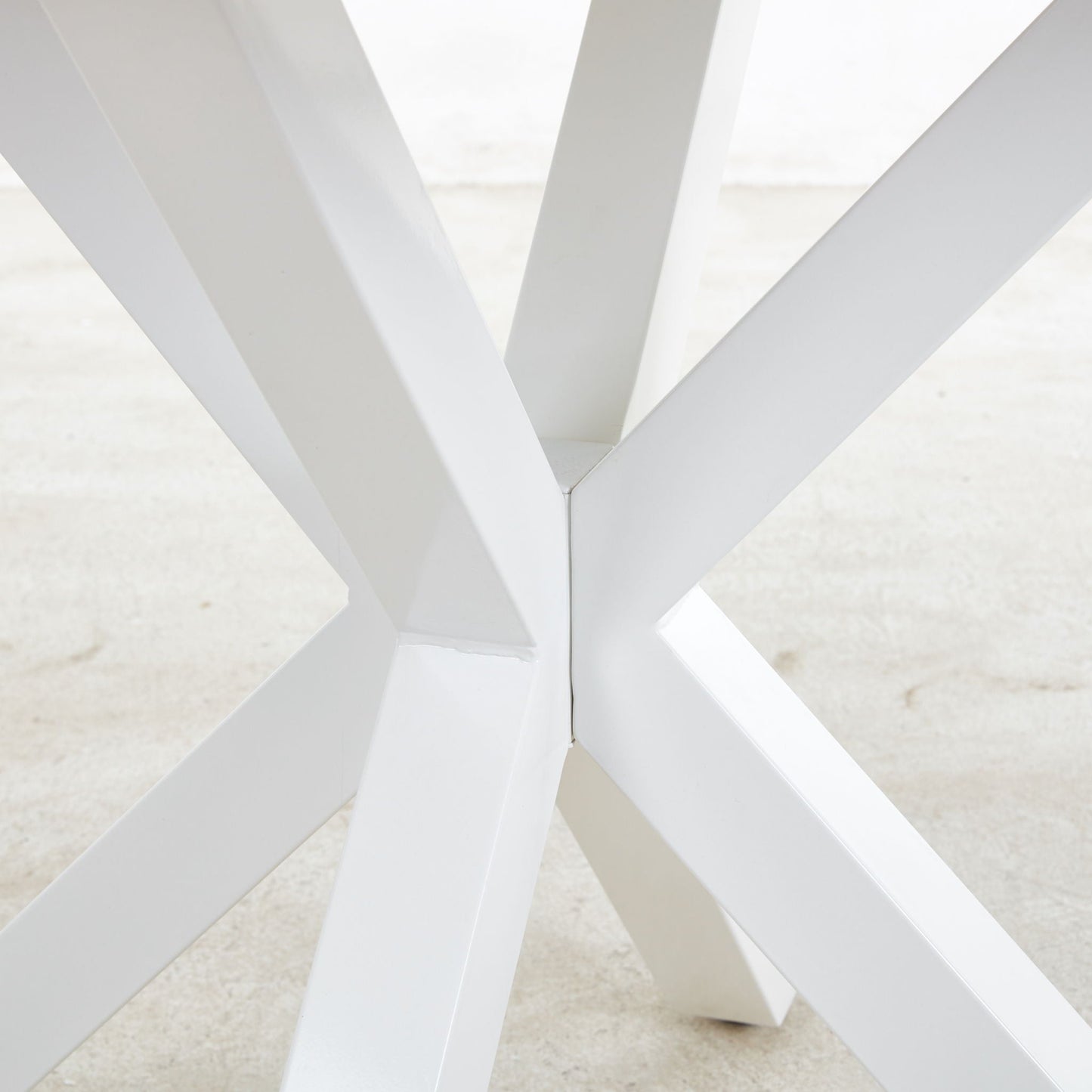 Cross Leg Dining Table With Round Top, For 4 - 6 People - White