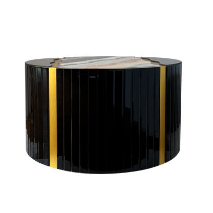 Modern Round Coffee Table with Glass Top