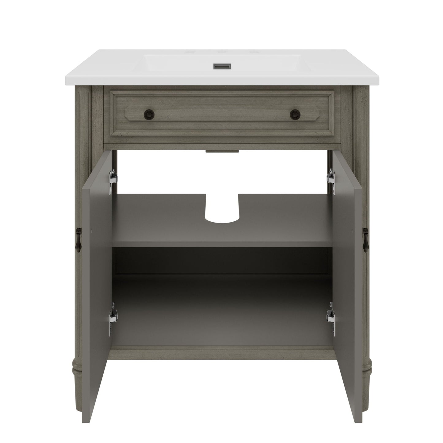 Vintage Bathroom Vanity With Sink, Rustic Cabinet With Soft Close Doors