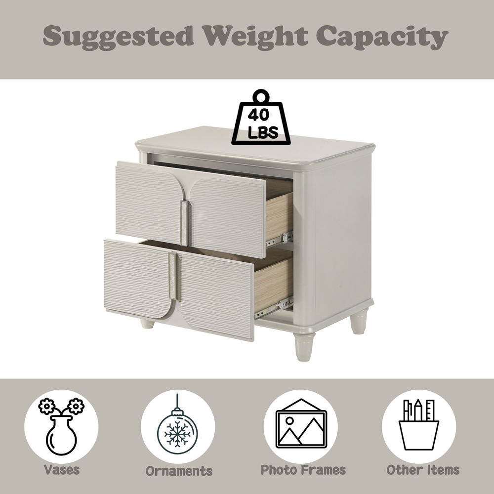 Laveda - Nightstand - Pearl White