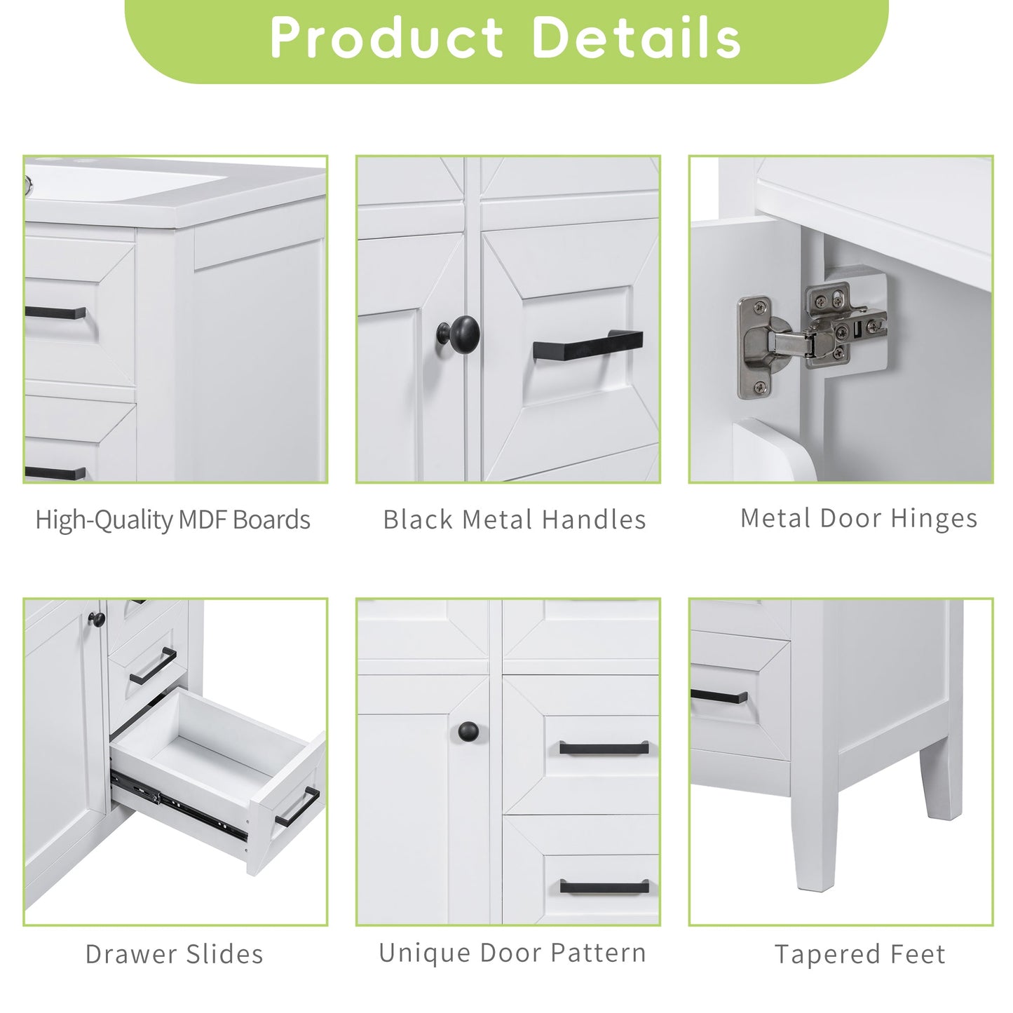 30" Bathroom Vanity Cabinet Base Without Sink