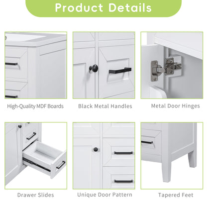 30" Bathroom Vanity Cabinet Base Without Sink