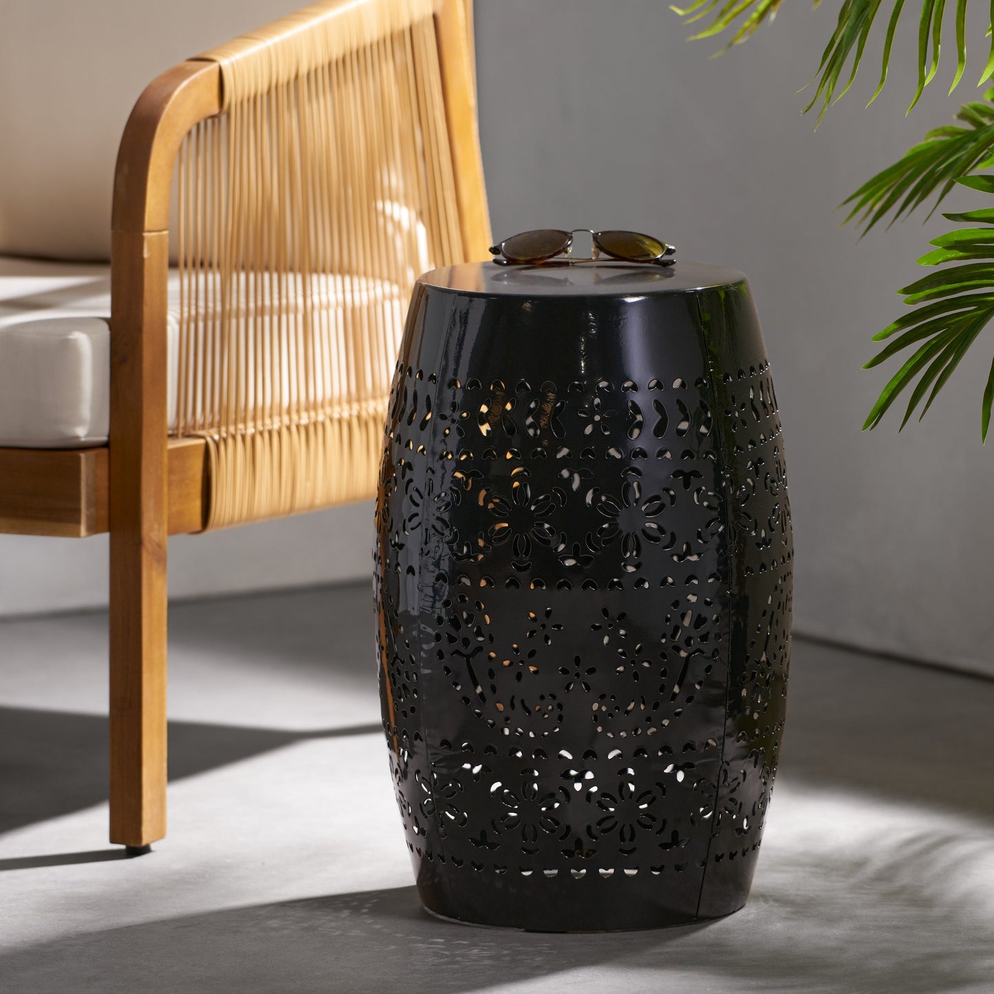 RUBY Side Table — Lace Cut Metal End Table for Outdoor & Indoor Use