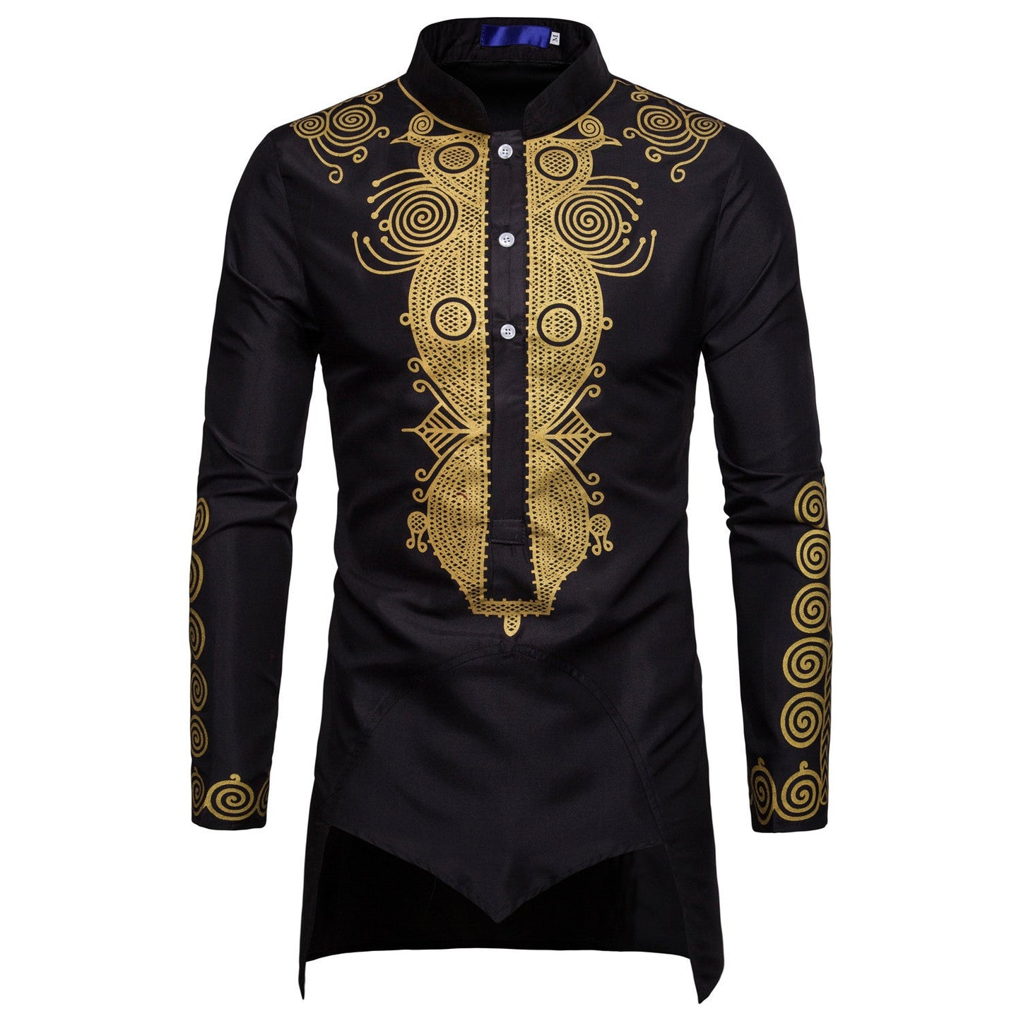Men's African Hip Hop Pullover - Casual Long Robe for Fashionable Style