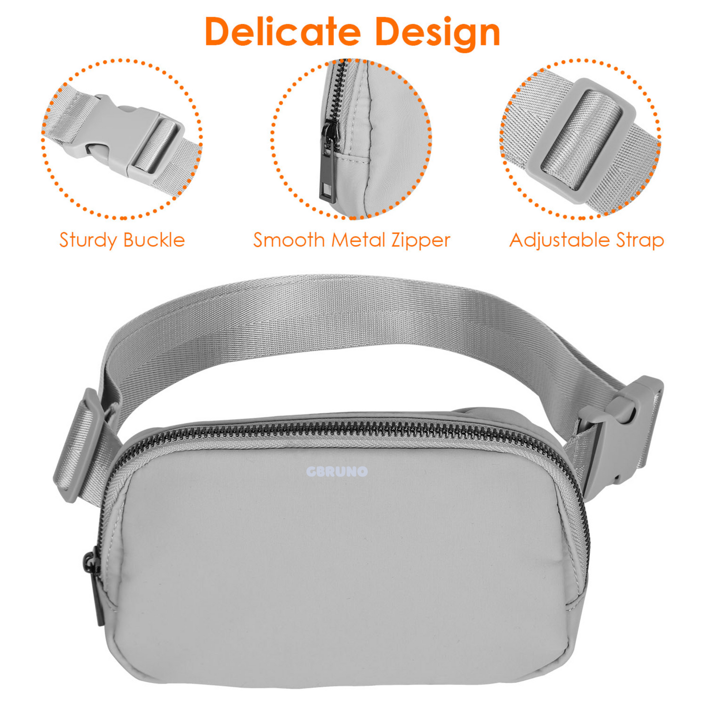 Sport Fanny Pack Unisex Waist Pouch Belt Bag Purse Chest Bag for Outdoor Sport Travel Beach Concerts Travel 20.86in-35.03in Waist Circumference with A