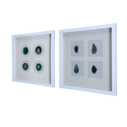 Set of 2 Shadow Box Wall Décor with Agate