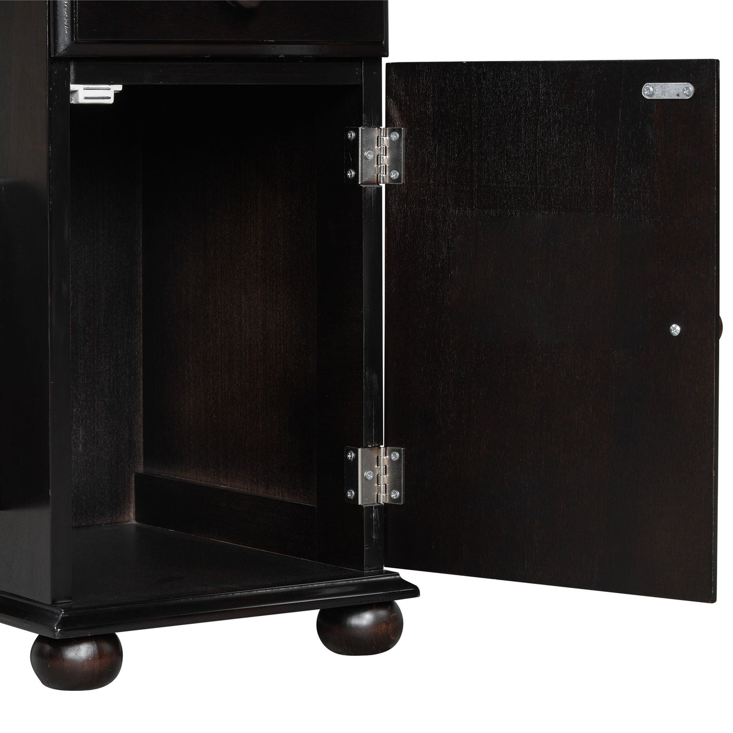 Vintage Flip Top Side Table With USB Ports