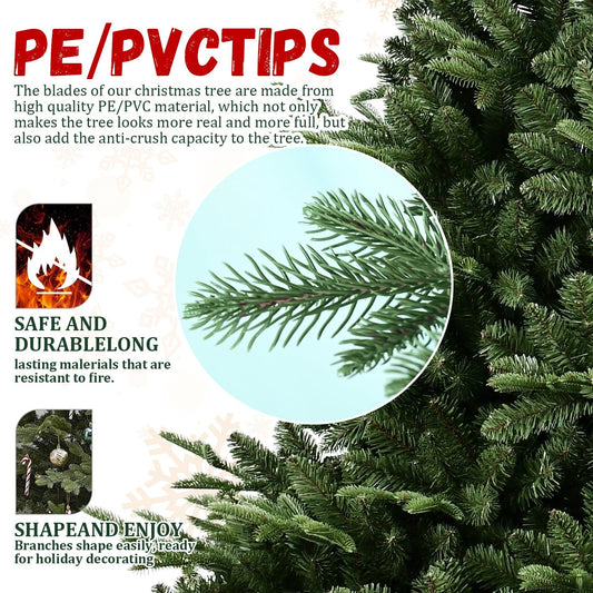 Full-Shaped 6 Ft Christmas Tree with 1673 PE/PVC Tips