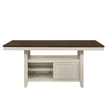Tasnim - Counter Dining Table - Oak & Antique White