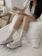 Lace Fishnet Mid-Calf Socks