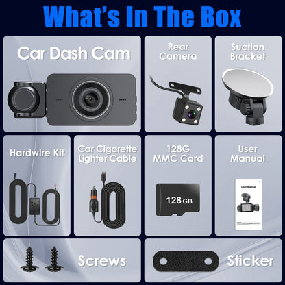 4-Channel Car Dash Cam | 1080P Front, Side/Rear Views, Night Vision & Parking Monitor