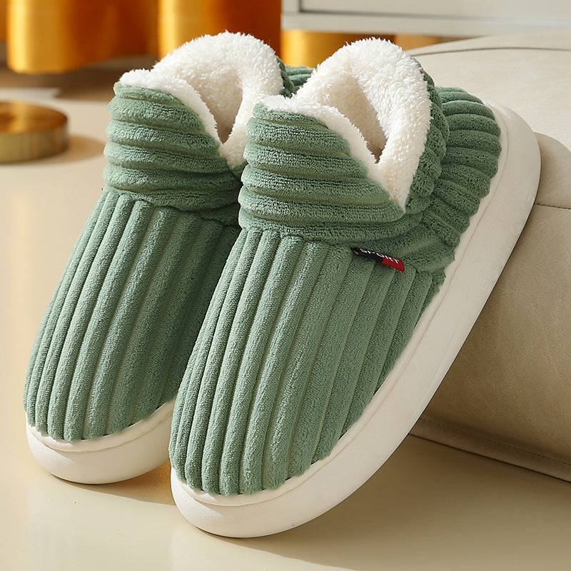 New Women Cotton Slippers  Slippers Warm Cotton Plush Shoes Fleece Fluffy
