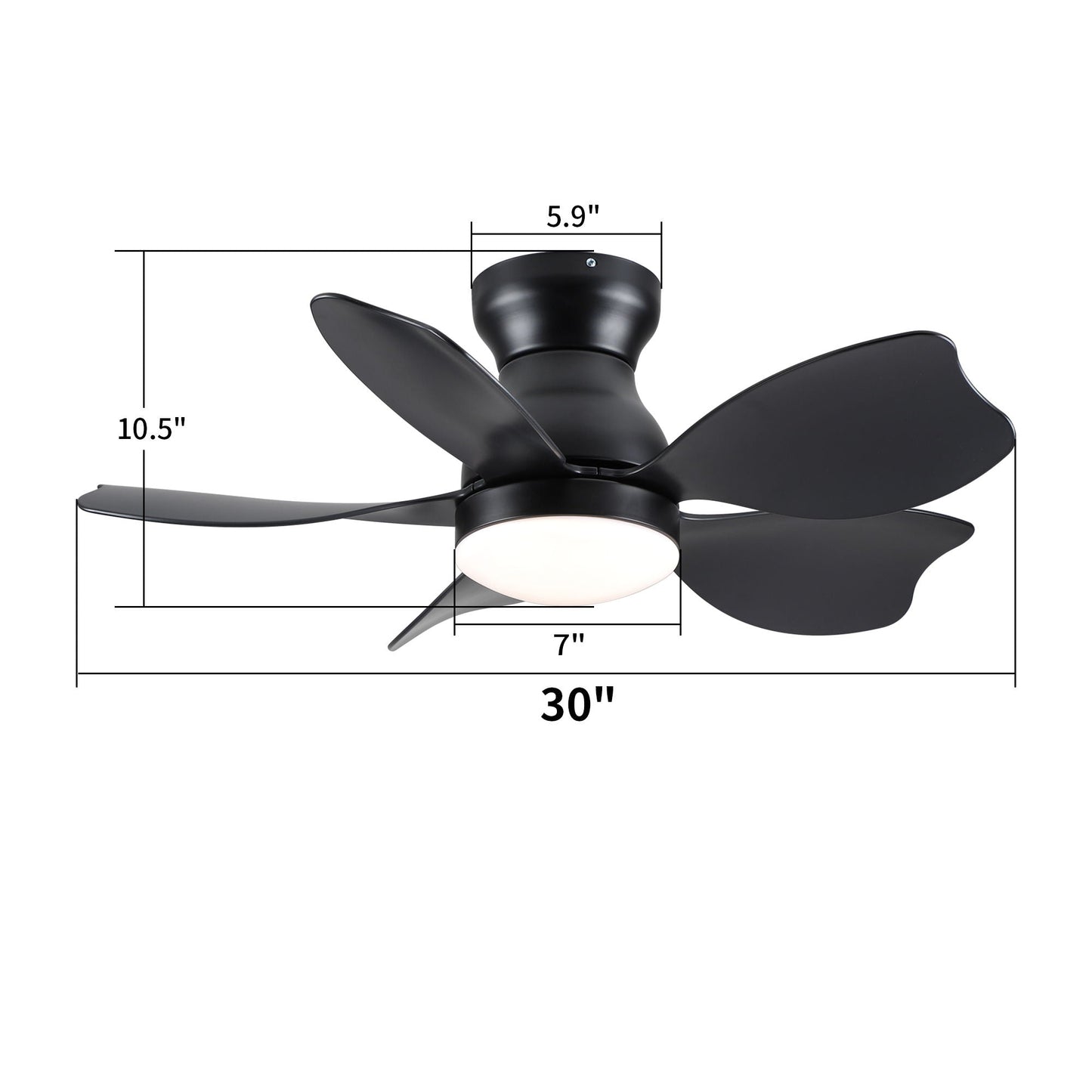 Low Profile Flush Mount Ceiling Fan With Light