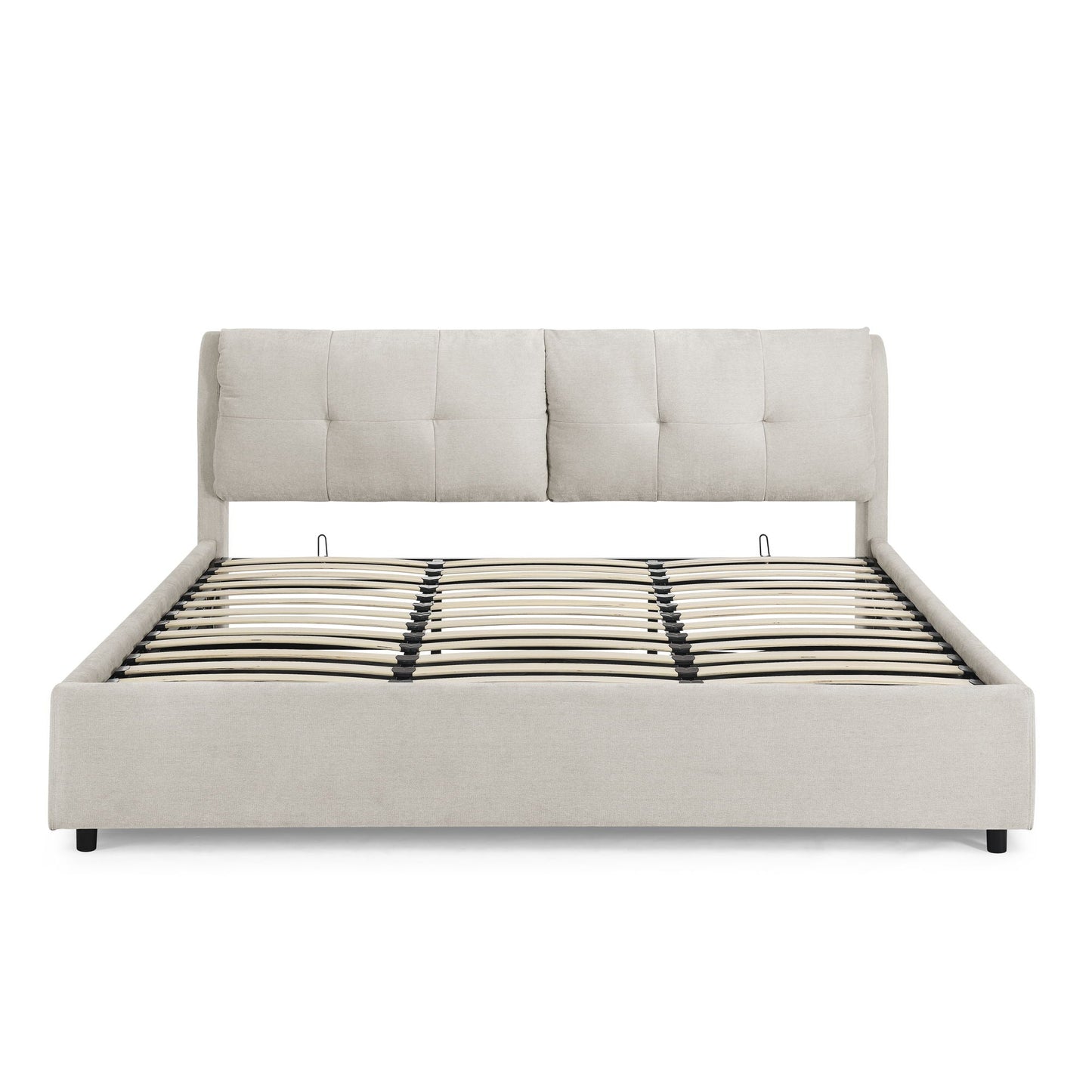 Storage Upholstered Hydraulic Platform Bed With Integrated Headboard